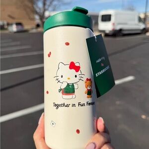 Starbucks Cream Tumbler with Green Lid